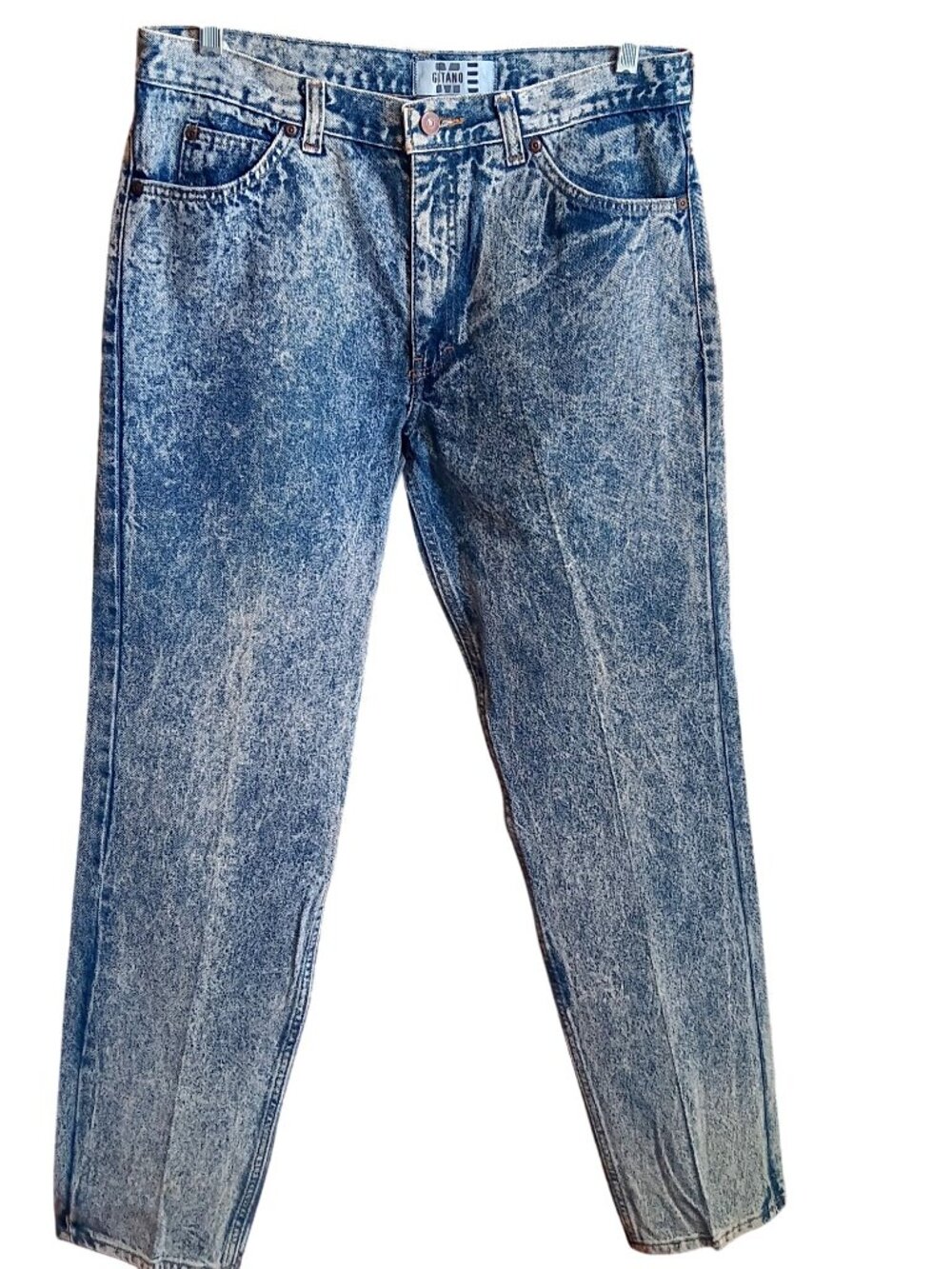 33x33 Gitano Vintage Mens Acid Wash Jeans 80s 90s Preppy Hip Hop